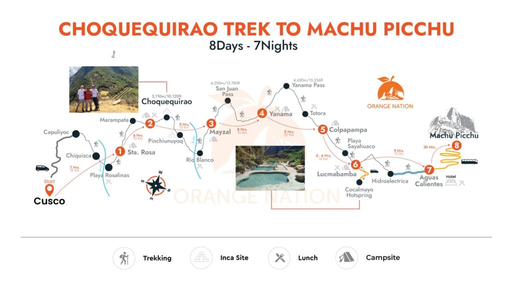 map choquequiro 8 days